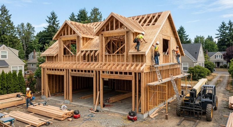 Two Story Garage Construction in Katy, TX